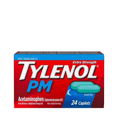 TYLENOL Tylenol PM Extra Strength Caplets 24 Count, PK72 3048225